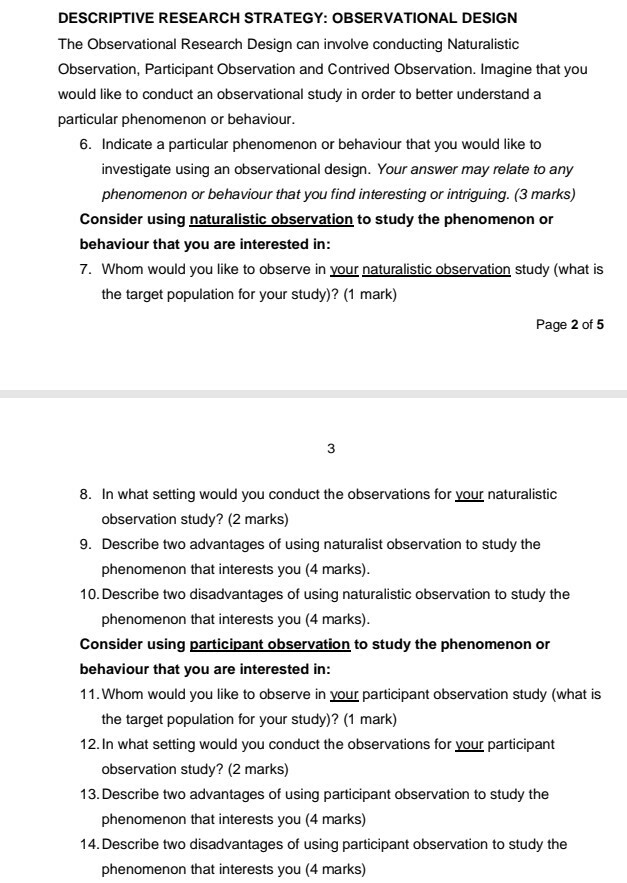 research design example observational