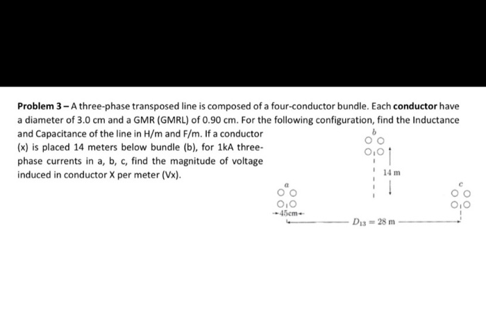 Solved Problem 3 - A Three-phase Transposed Line Is Composed | Chegg.com