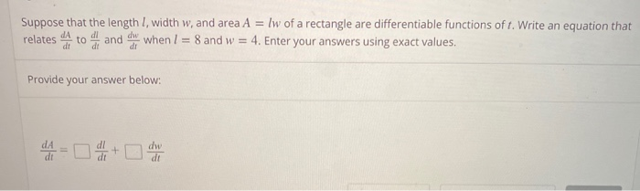 Solved D Question 1 2 pts Suppose that the length. I width