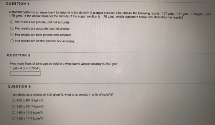 Solved QUESTION 4 A student performs an experiment to | Chegg.com