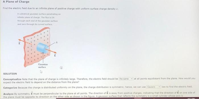 Solved A Plane of Charge Find the electric field due to an | Chegg.com
