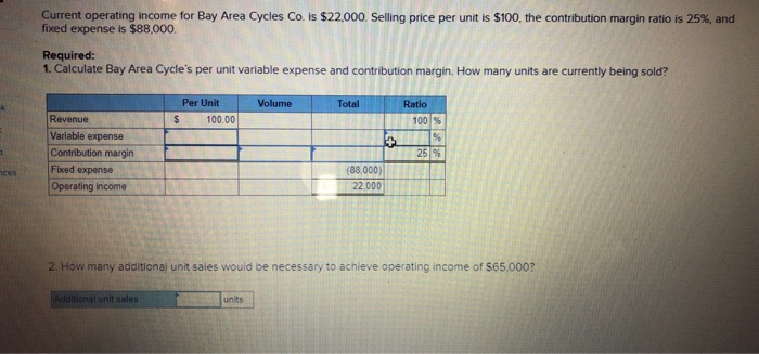 Solved Current operating income for Bay Area Cycles Co. is | Chegg.com