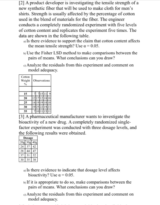 Solved [2] A product developer is investigating the tensile