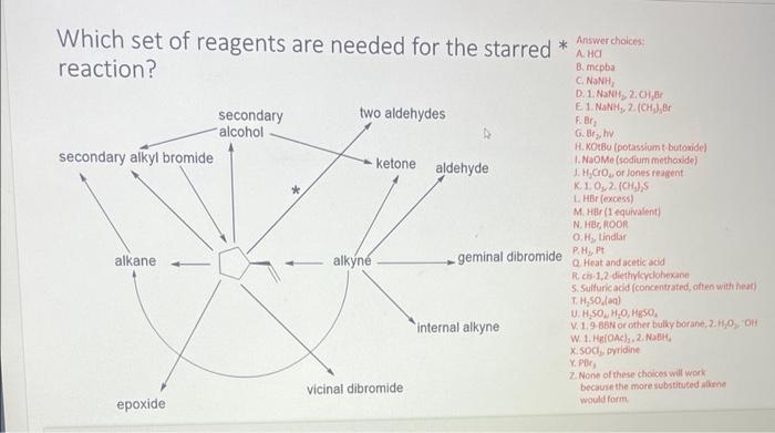 Solved Which Set Of Reagents Are Needed For The Starred * | Chegg.com