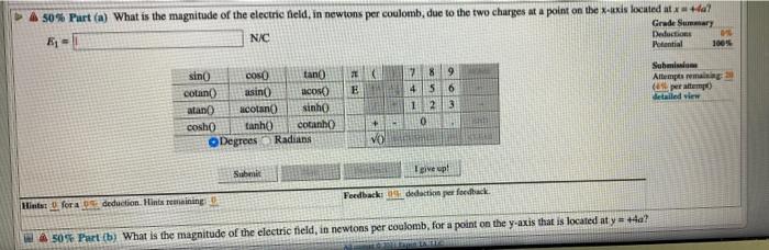 Solved (17%) Problem 4: Consider The Equal And Opposite | Chegg.com