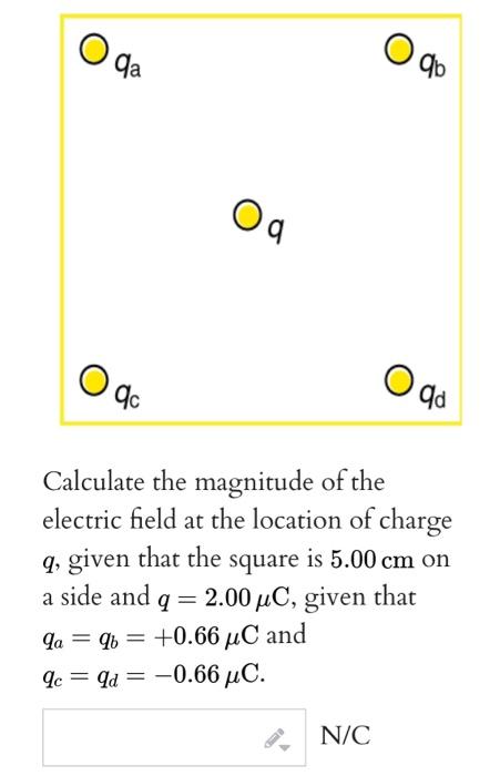 Solved Calculate the magnitude of the electric field at the | Chegg.com