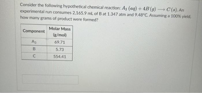 Solved Consider The Following Hypothetical Chemical | Chegg.com