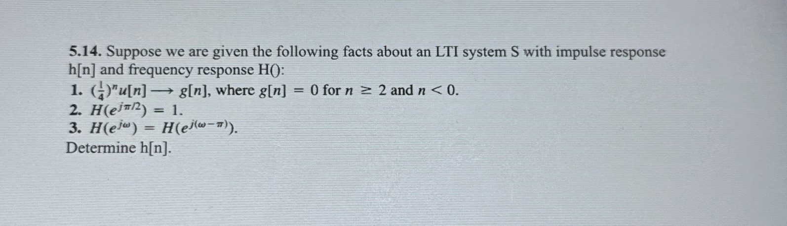 Solved 5.14. ﻿Suppose we are given the following facts about | Chegg.com