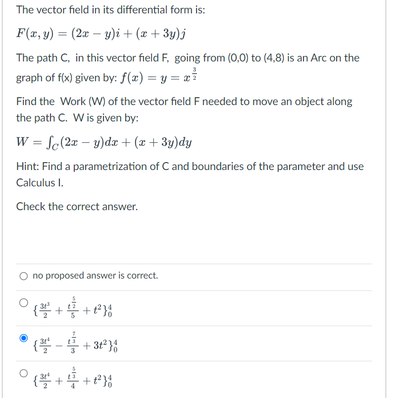 Solved The vector field in its differential form | Chegg.com