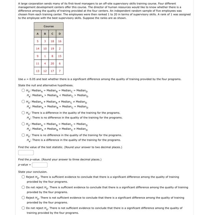 Solved A large corporation sends many of its firstlevel