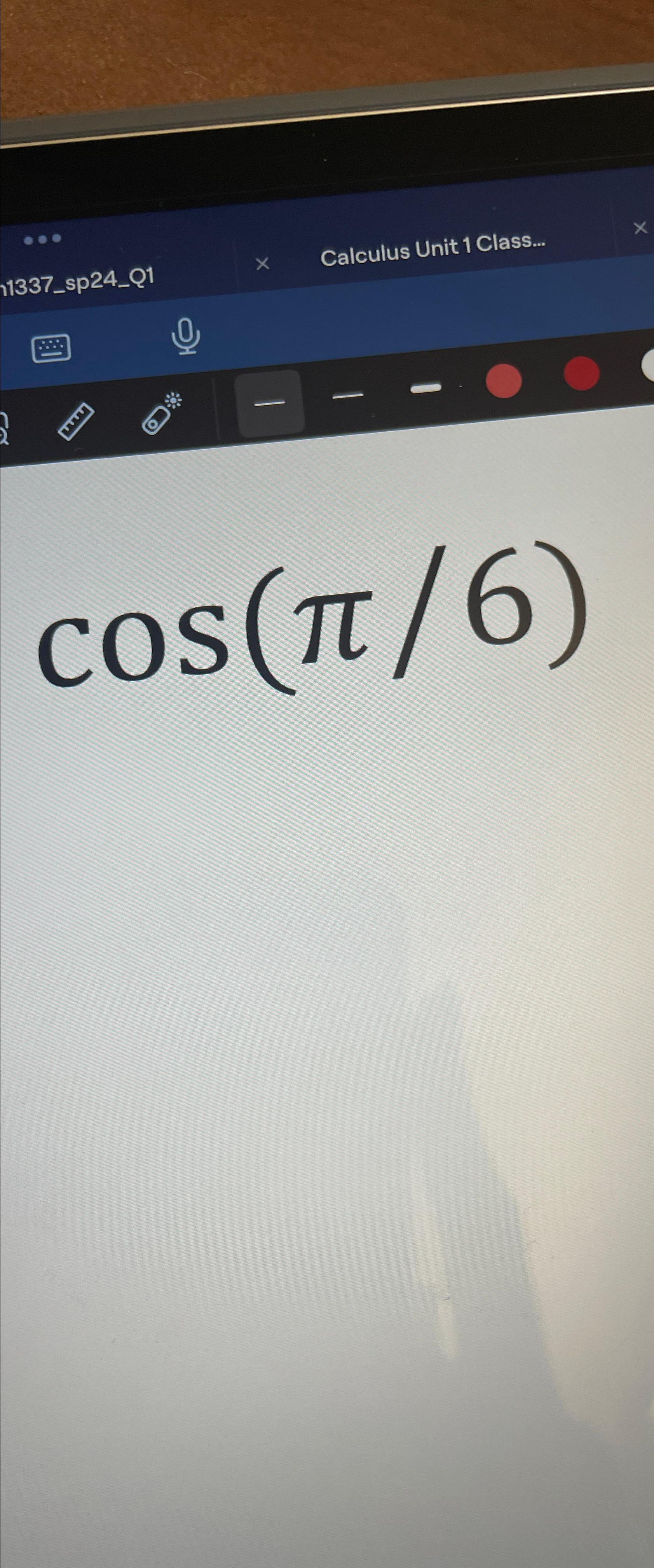 Solved cos(π6) | Chegg.com image.