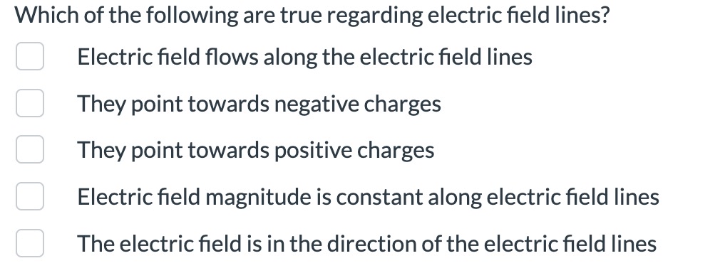 Solved Which of the following are true regarding electric | Chegg.com