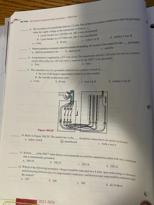 Solved 303-WB4 IEC Electrical Apprenticeship Curriculum - | Chegg.com