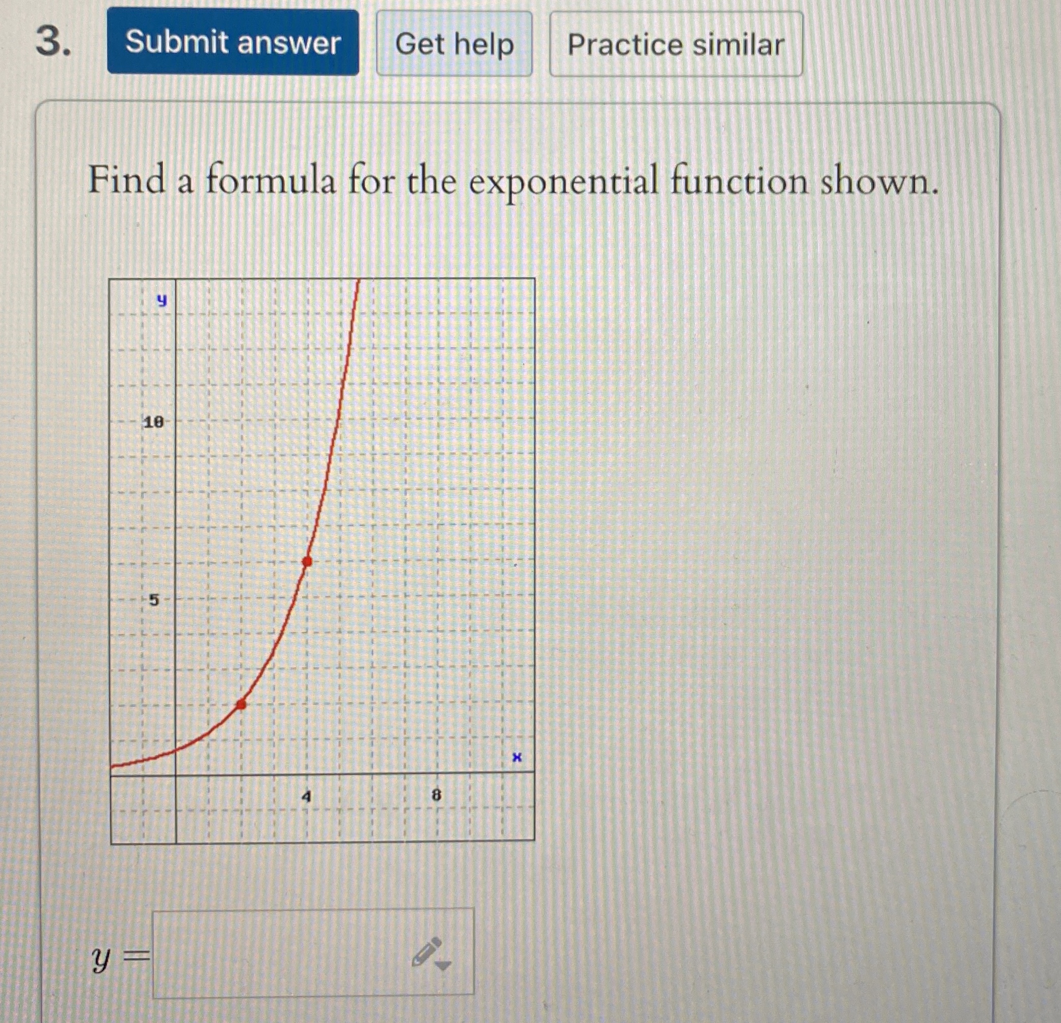 Solved Find a formula for the exponential function | Chegg.com