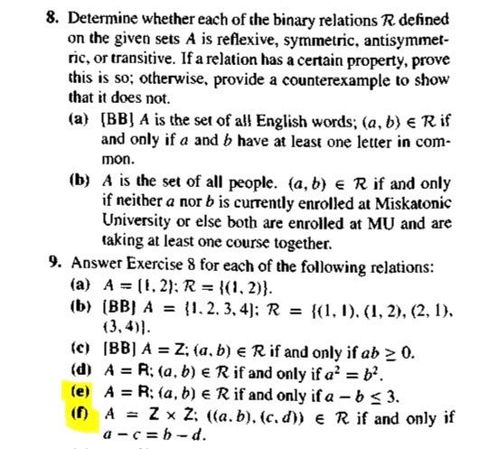 Solved 8. Determine Whether Each Of The Binary Relations R | Chegg.com