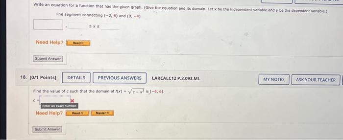 Solved Write an equation for a function that has the given | Chegg.com