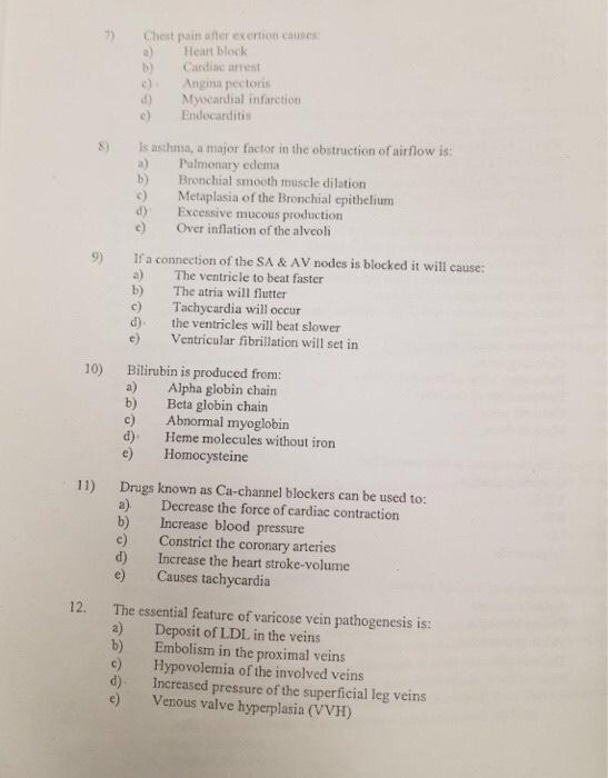 Solved >> Chest pain after exertion causes Heart block