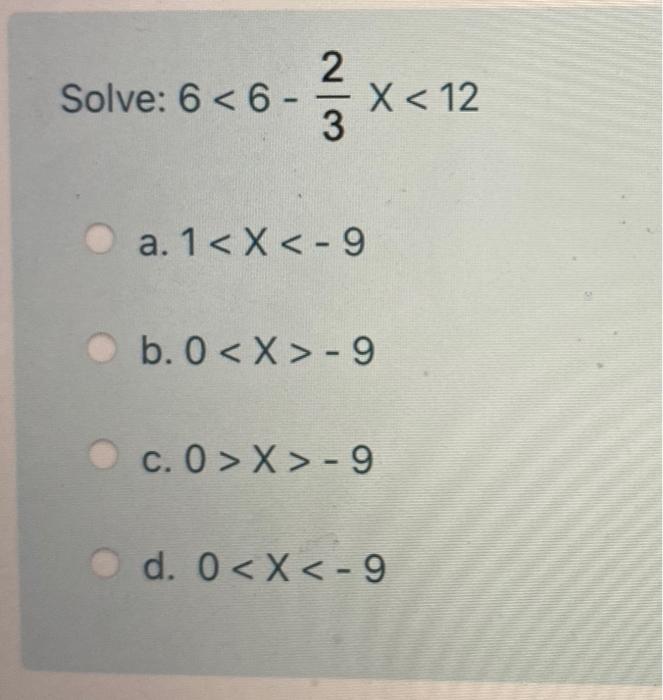 Solved 2 Solve: 6 - 9 d. | Chegg.com