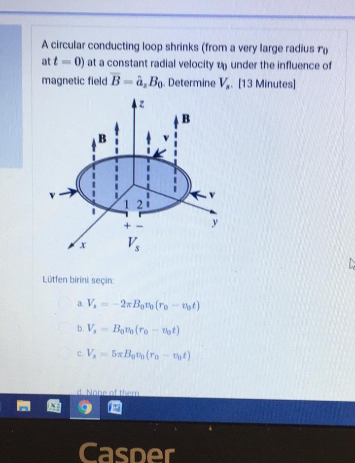 A Circular Conducting Loop Shrinks From A Very Large Chegg Com