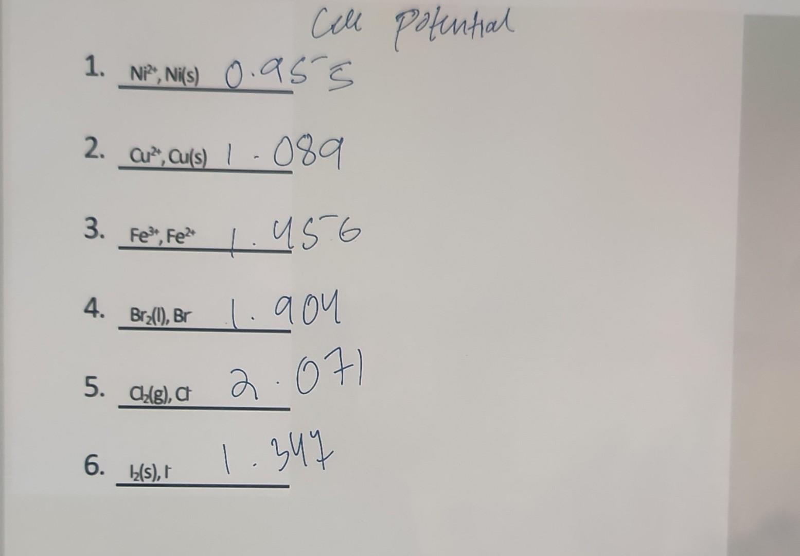 Solved ELECTROCHEMISTRY PreLab please read! As usual,