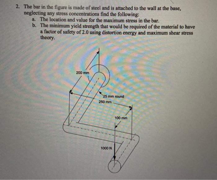 Solved 2. The bar in the figure is made of steel and is | Chegg.com