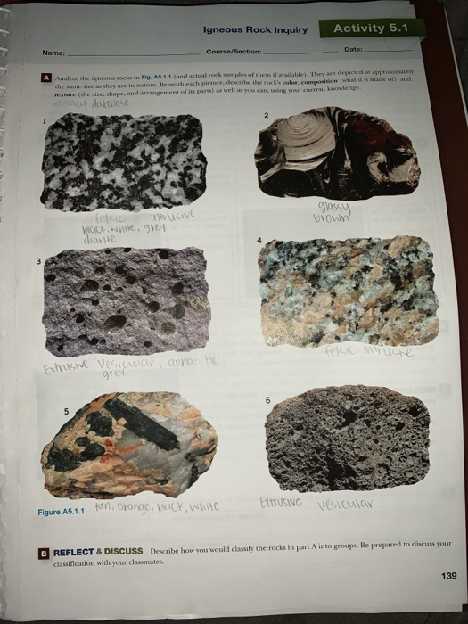 Solved Igneous Rock Inquiry Activity 5.1 Name: | Chegg.com