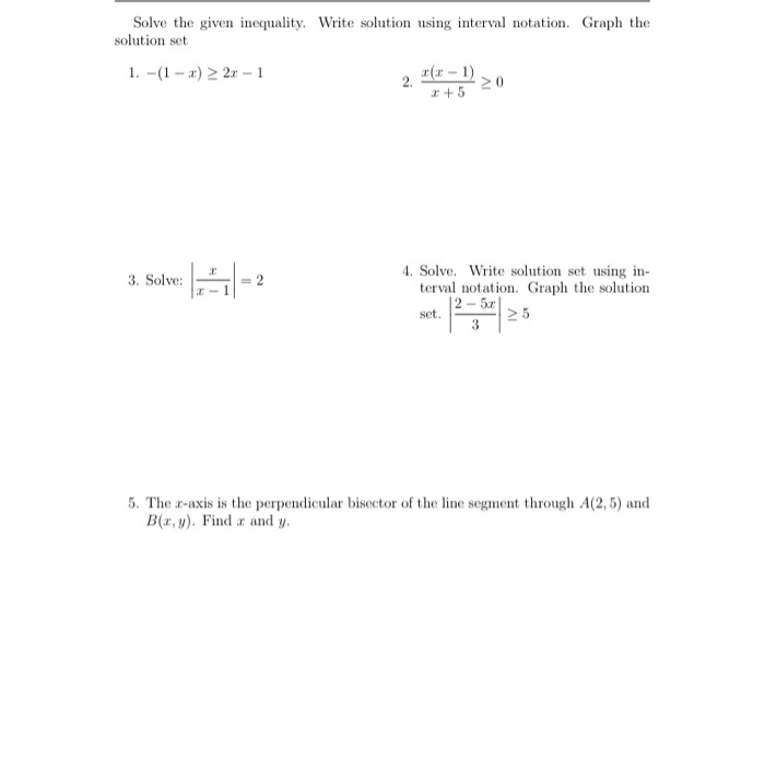 Solved Solve the given inequality. Write solution using | Chegg.com