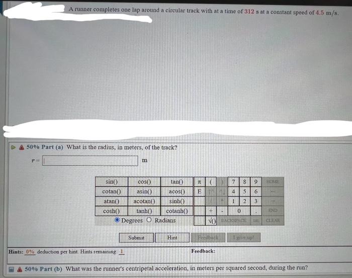 Solved A runner completes one lap around a circular track