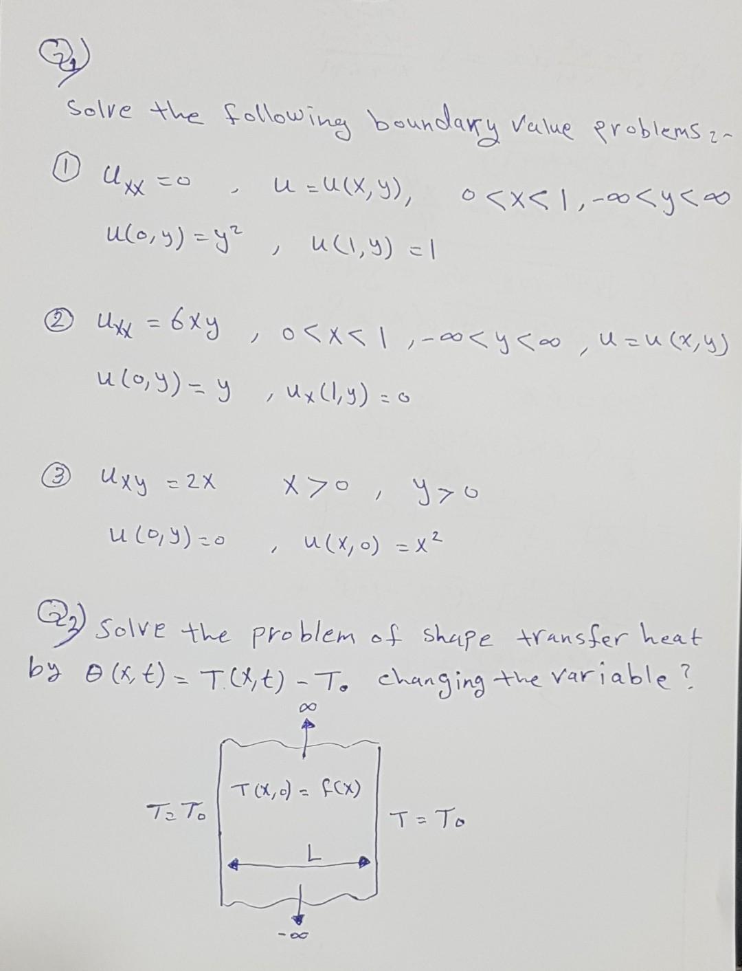 Solved Solve The Following Boundary Value Problems A © 0 | Chegg.com