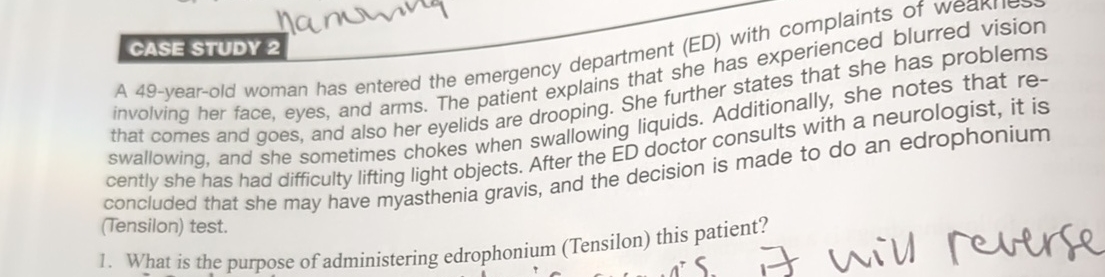 Solved CASE STUDY 2A 49-year-old woman has entered the | Chegg.com