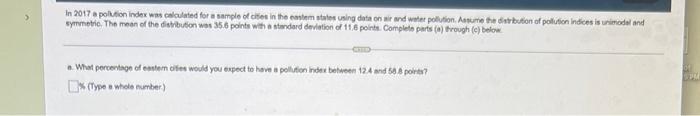 Solved symmetric. The mean of the dishbudion was 35.6 points | Chegg.com