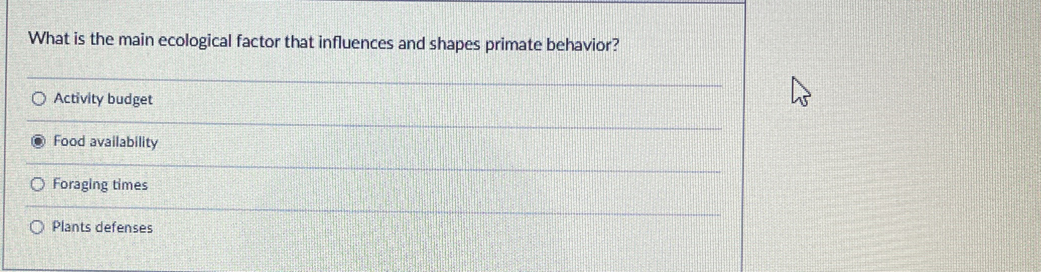 Solved What is the main ecological factor that influences | Chegg.com