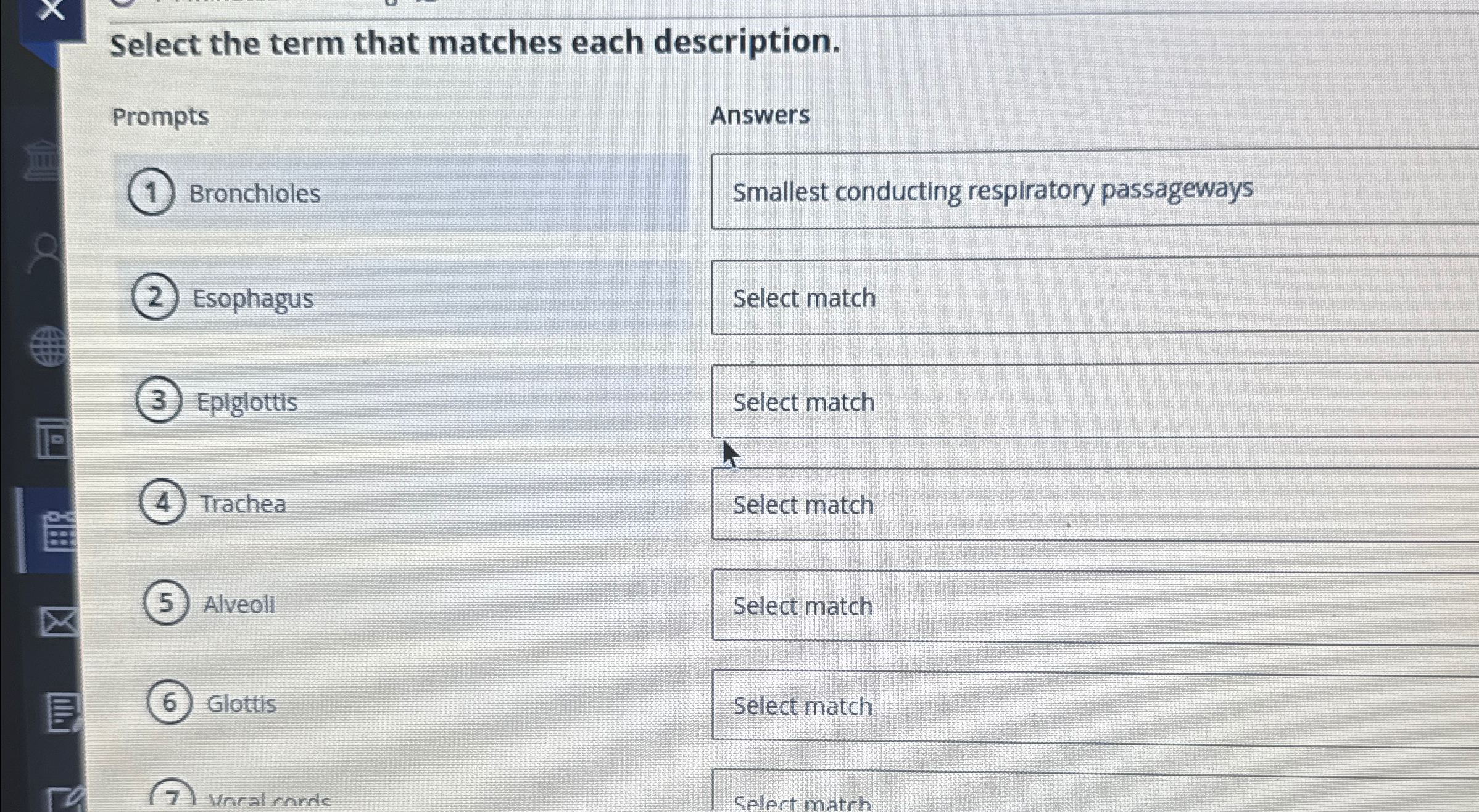 Solved Select the term that matches each | Chegg.com