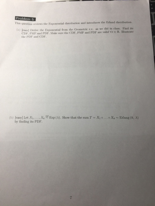 Exponential Distribution Question Practice Solved Problem 6 This question reviews the Exponential | Chegg.com