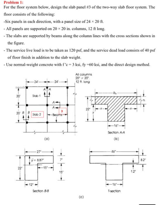 Solved Problem 1: For the floor system below, design the | Chegg.com