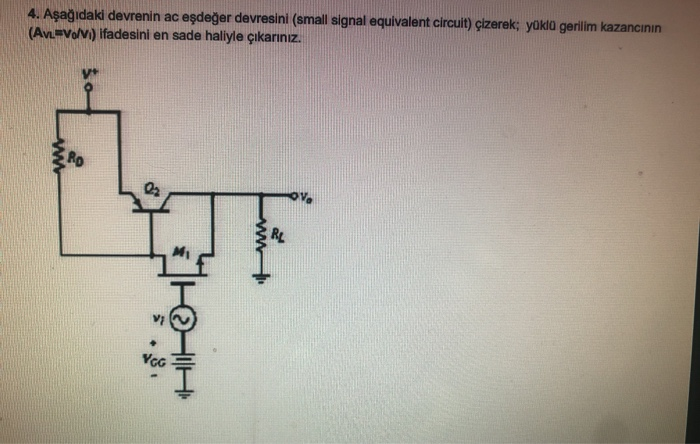Solved draw the small signal equivalent circuit and show | Chegg.com