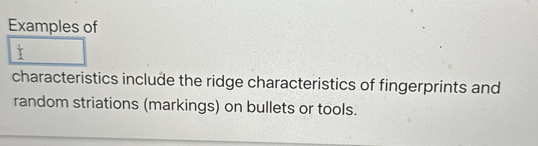 Solved Examples of characteristics include the ridge | Chegg.com
