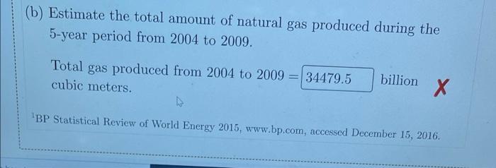 Solved World Annual Natural Gas Production', N, In Billion | Chegg.com