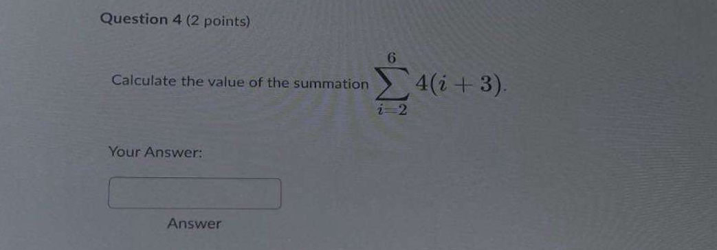 Solved Question 4 (2 ﻿points)Calculate the value of the | Chegg.com