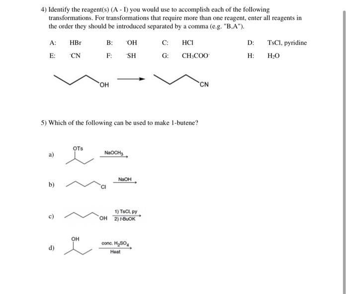 Solved 1) Draw the major and minor product(s) that are | Chegg.com