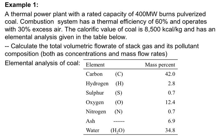 Solved Example 1: A thermal power plant with a rated | Chegg.com