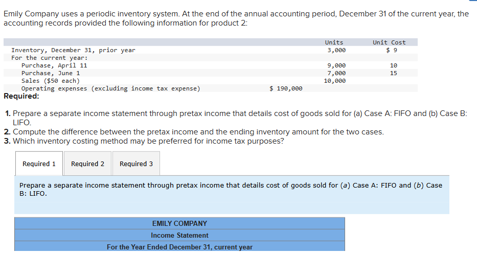 Solved Emily Company uses a periodic inventory system. At | Chegg.com