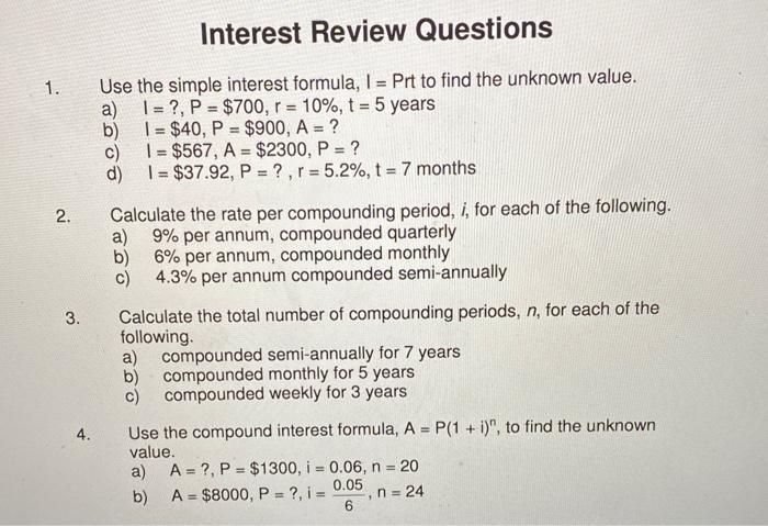 calculate shopping with interest answers