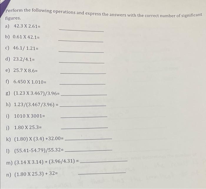 Solved Perform the following operations and express the | Chegg.com