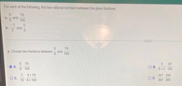 Solved For each of the following, find two rational numbers | Chegg.com