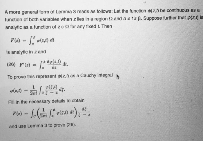 Solved A More General Form Of Lemma 3 Reads As Follows L Chegg Com