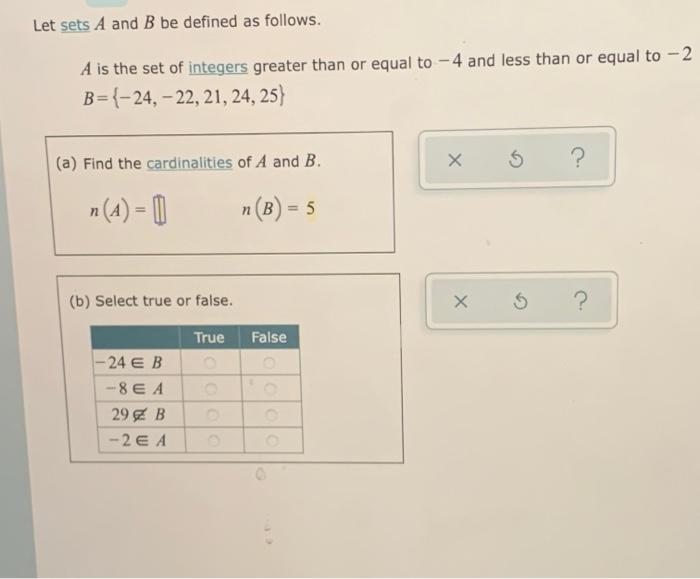 Solved Let Sets A And B Be Defined As Follows. A Is The Set | Chegg.com