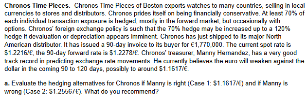 Solved Question content area top Part 1 ﻿Chronos Time | Chegg.com