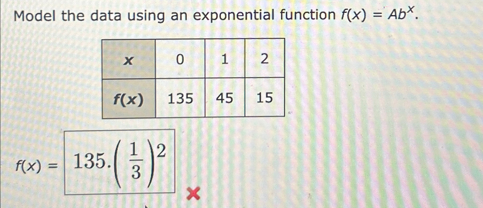Solved Model the data using an exponential function | Chegg.com