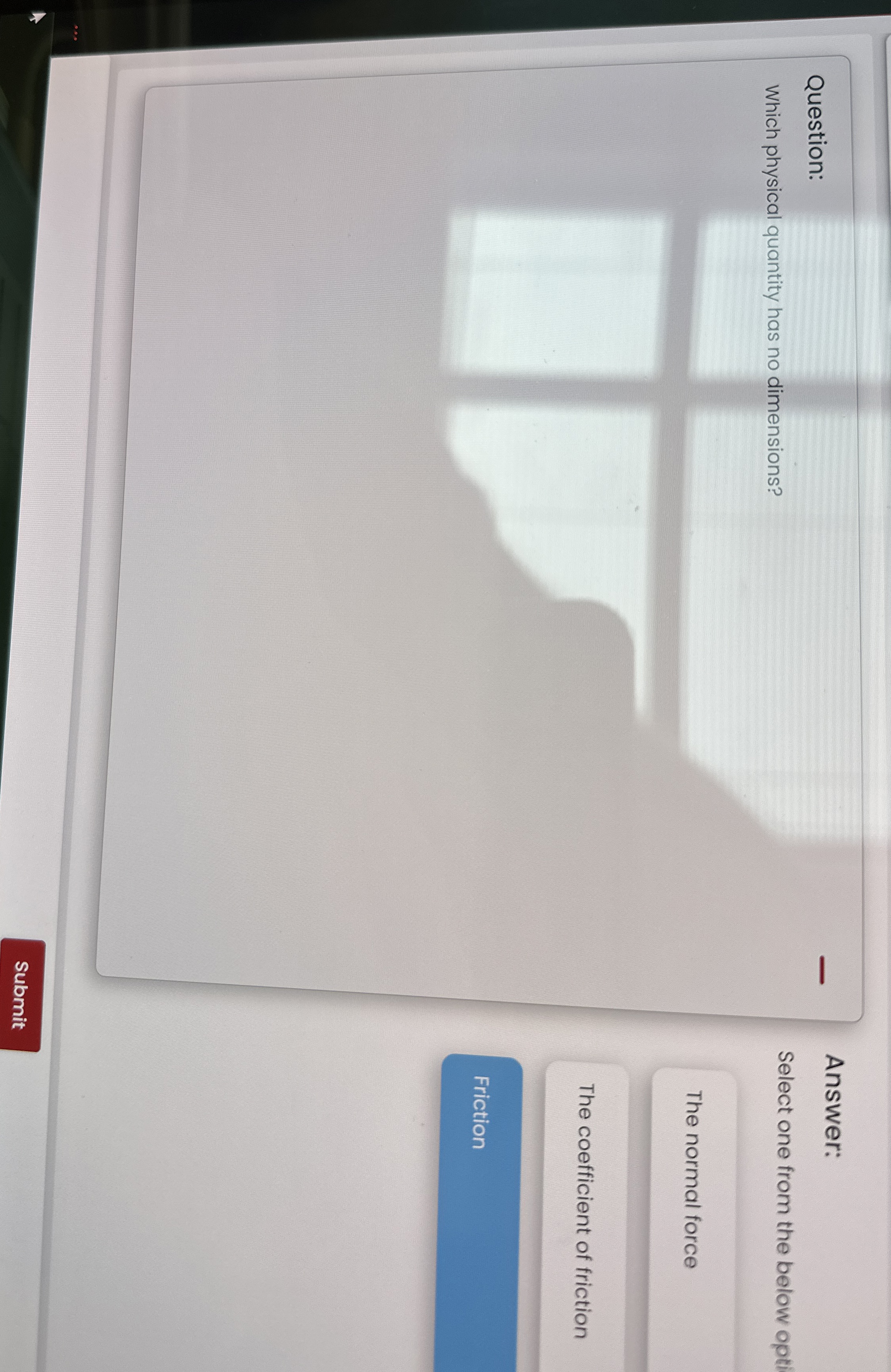 Solved QuestionWhich physical quantity has no